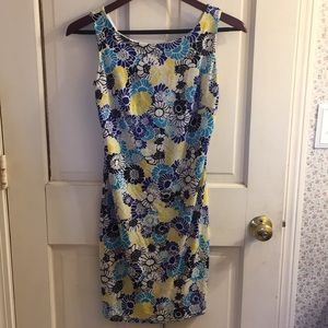 Blue and yellow floral dress